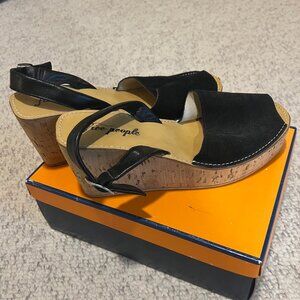 Free People Cork Platform Wedge Sandals sz 10